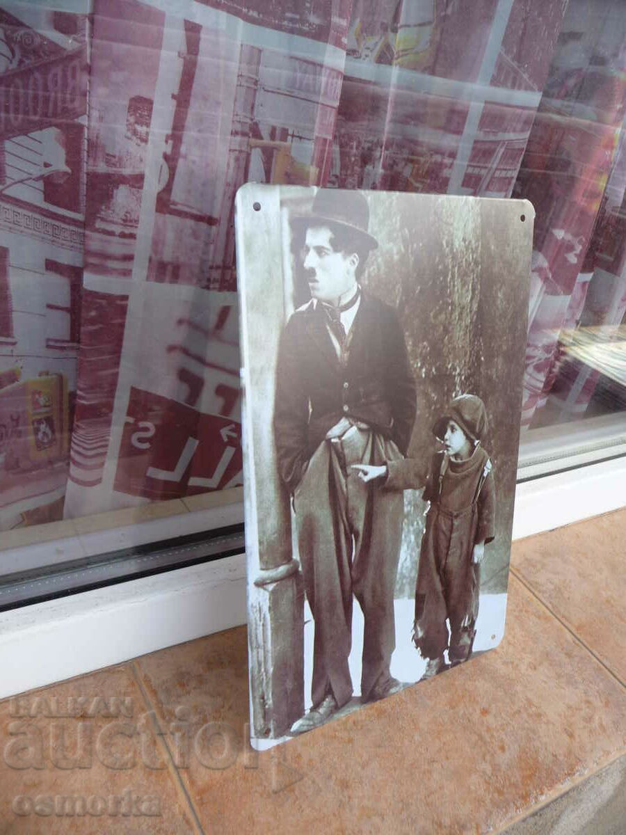 Charlie Chaplin metal plate The Kid comedy comedian movie laugh with price 18.00 BGN | € 9.20 Charlie Chaplin metal plate The Kid comedy comedian movie laugh with price 18.00 BGN | € 9.20