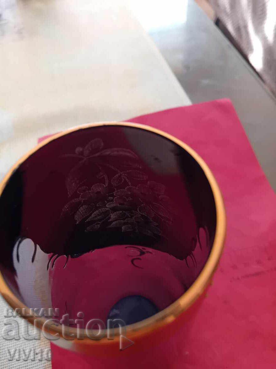 Livrarea Vază veche Boemia, 19cm, Aurire