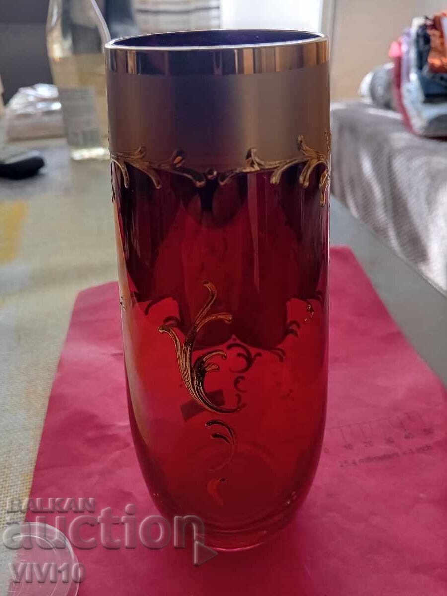 Δημοπρασία Αρχαίο βάζο Βοημίας, σμάλτο, επιχρύσωση