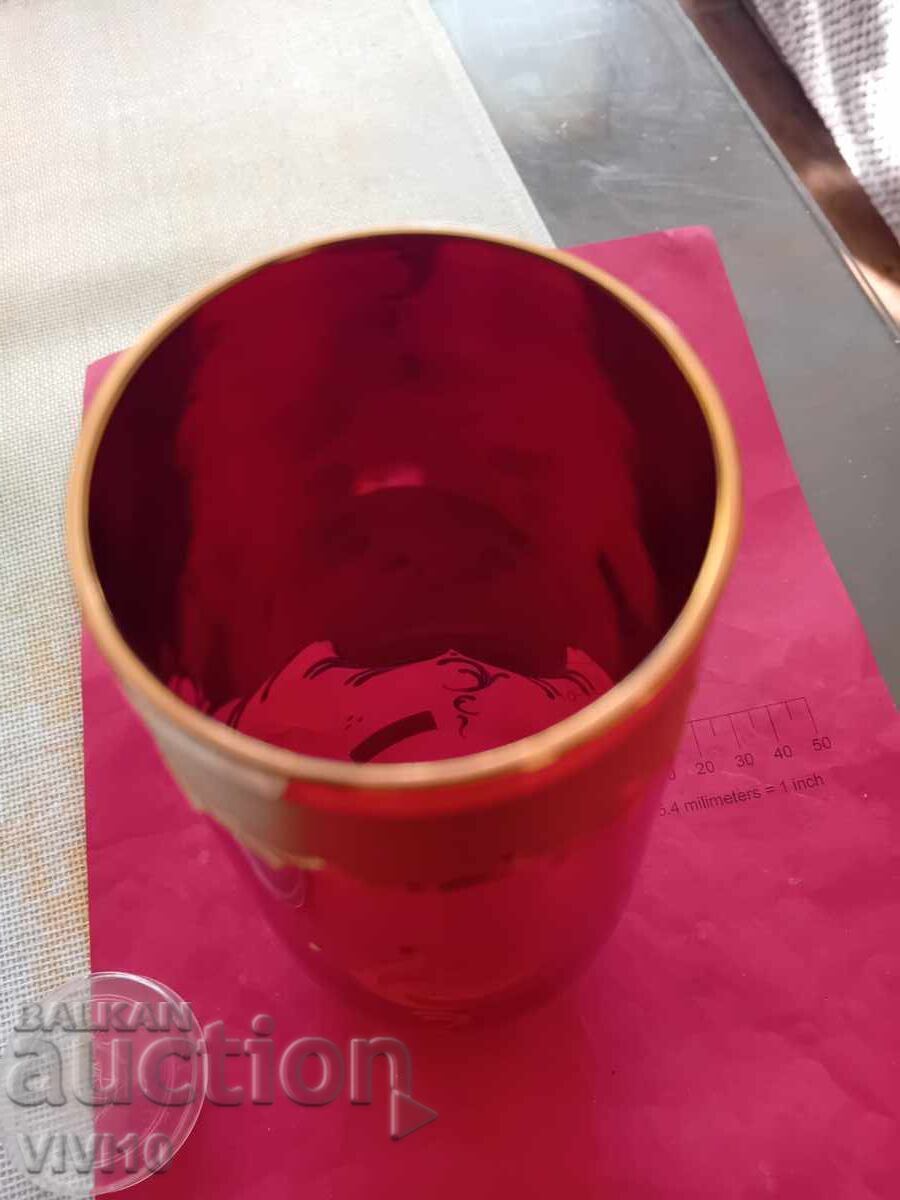 Παράδοση Αρχαίο βάζο Βοημίας, σμάλτο, επιχρύσωση