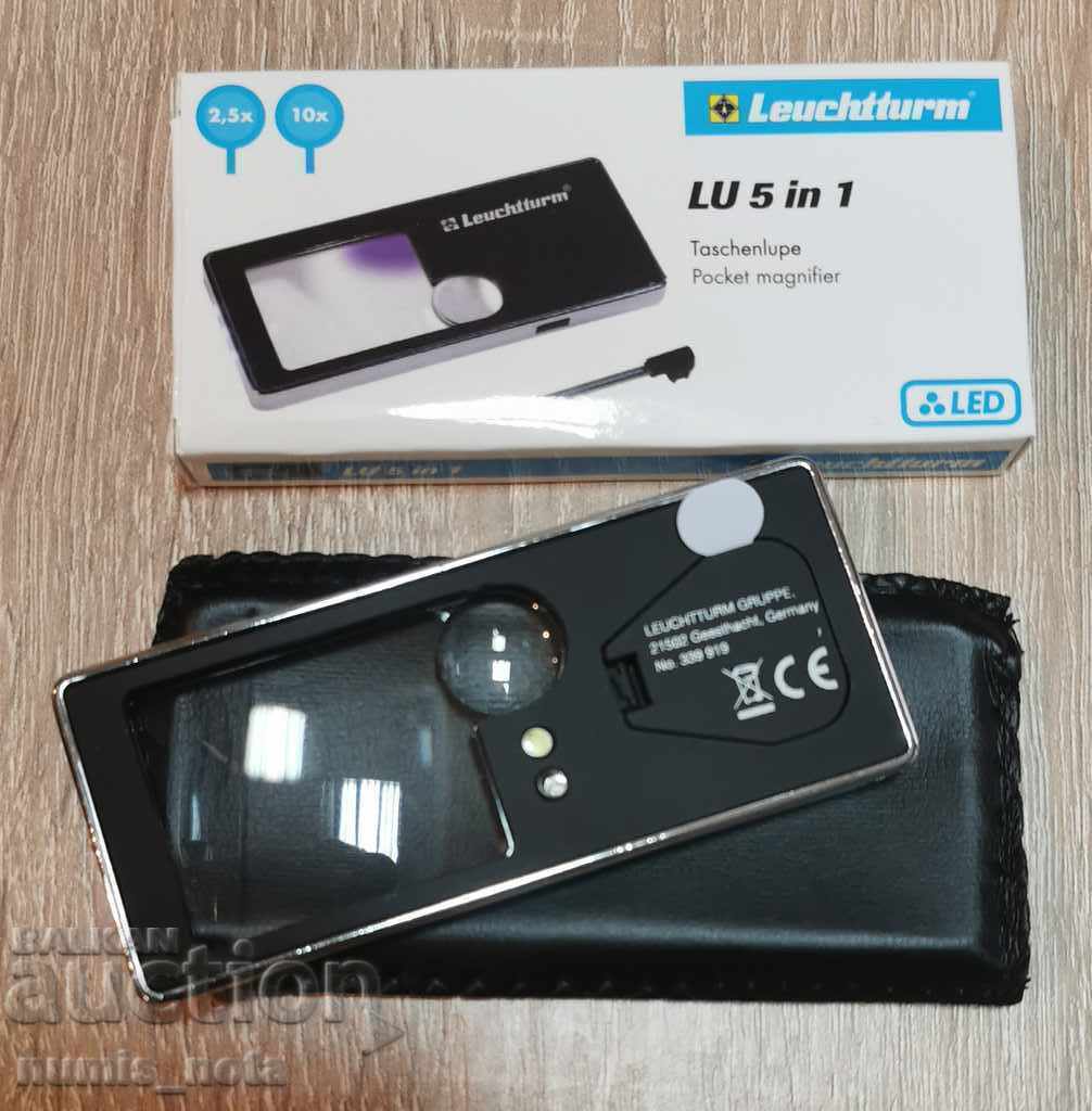 lupa 5 in 1 pe Leuchtturm 2,5x 10x - 7 lupa 5 in 1 pe Leuchtturm 2,5x 10x - 7