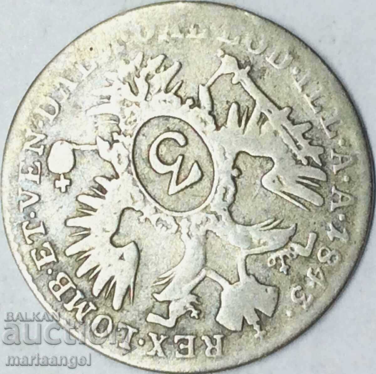 Παράδοση 3 κρόιτσερ 1843 Αυστρία Φερδινάνδος Α' Λομβαρδία και Βενετία Παράδοση 3 κρόιτσερ 1843 Αυστρία Φερδινάνδος Α' Λομβαρδία και Βενετία