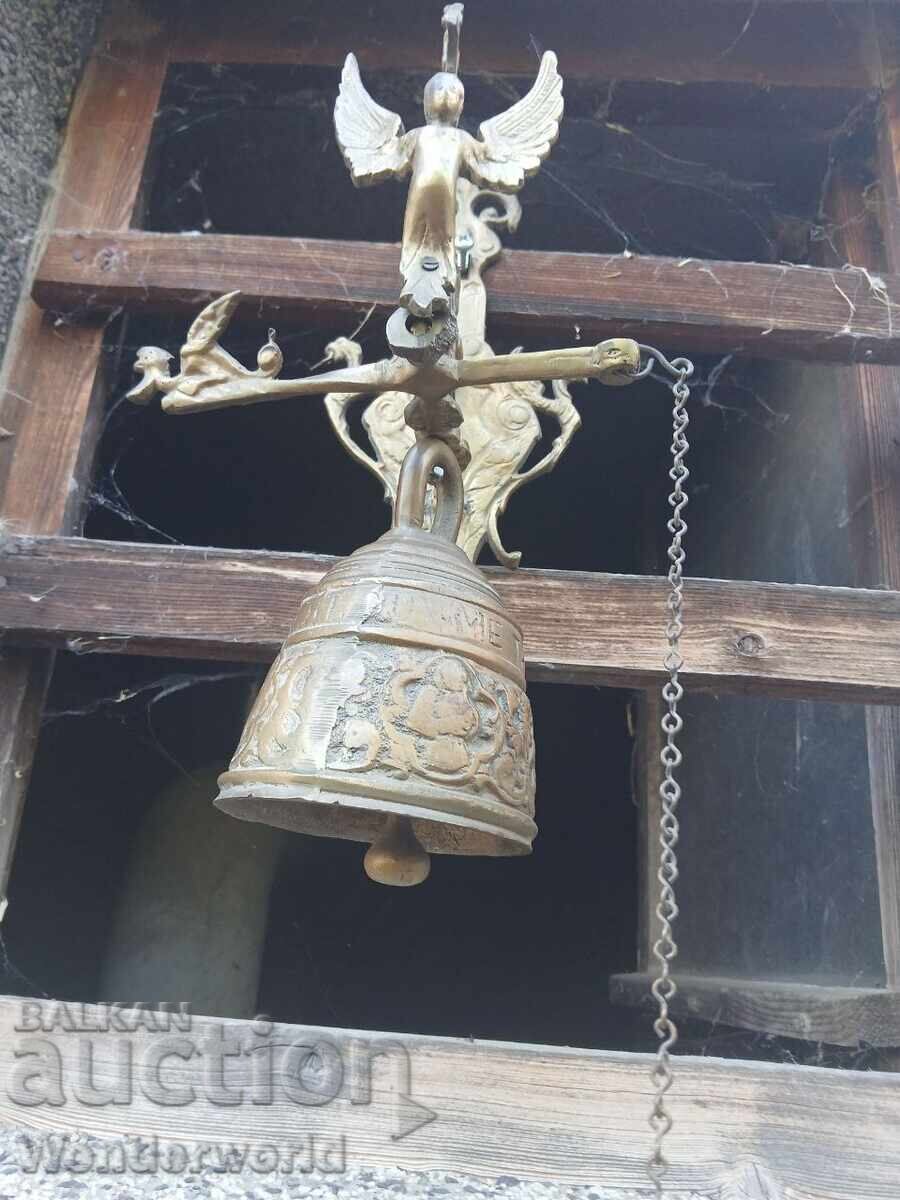 Antique French bell with an angel - 6