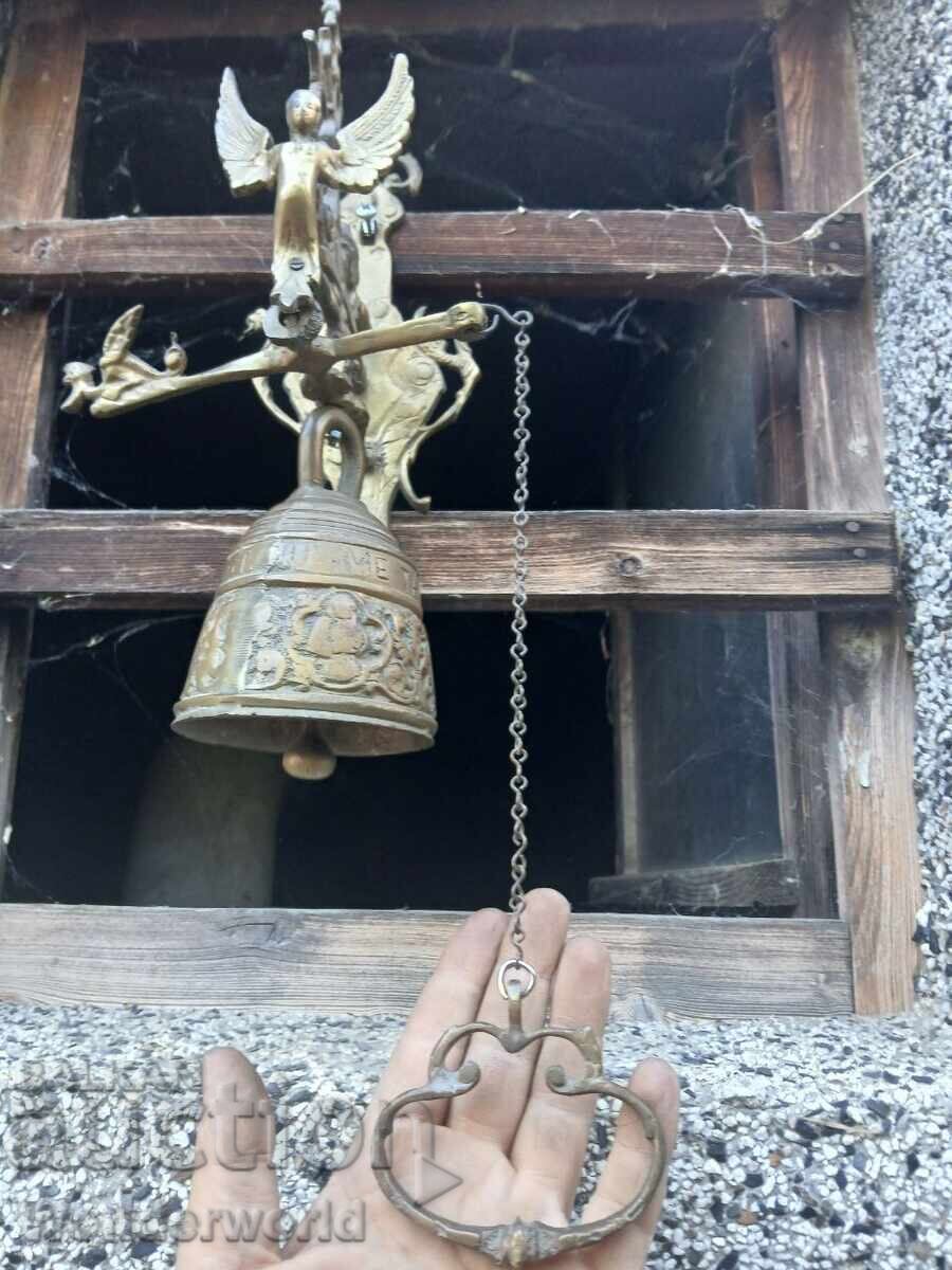 Antique French bell with an angel - 7