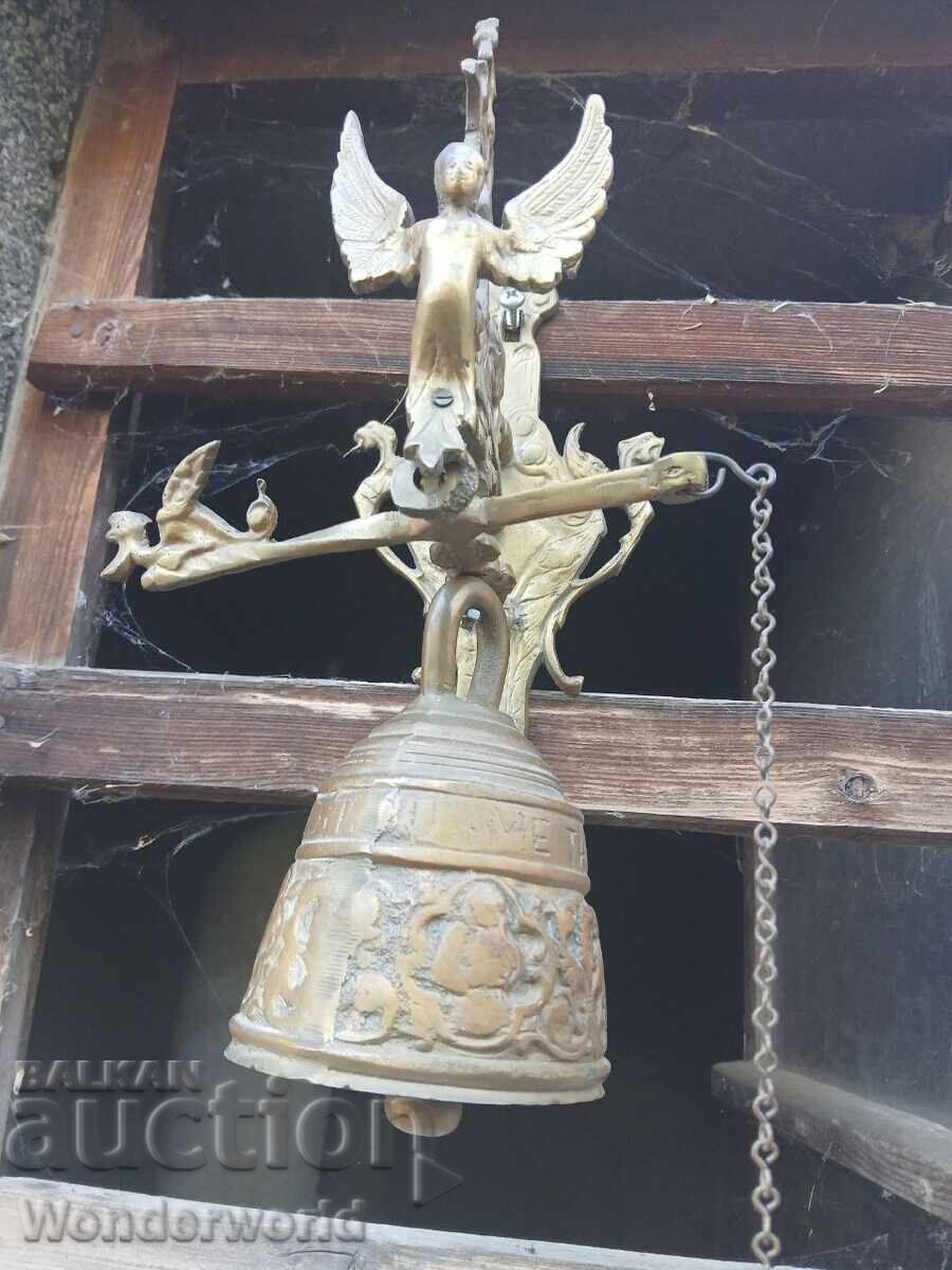 Antique French bell with an angel