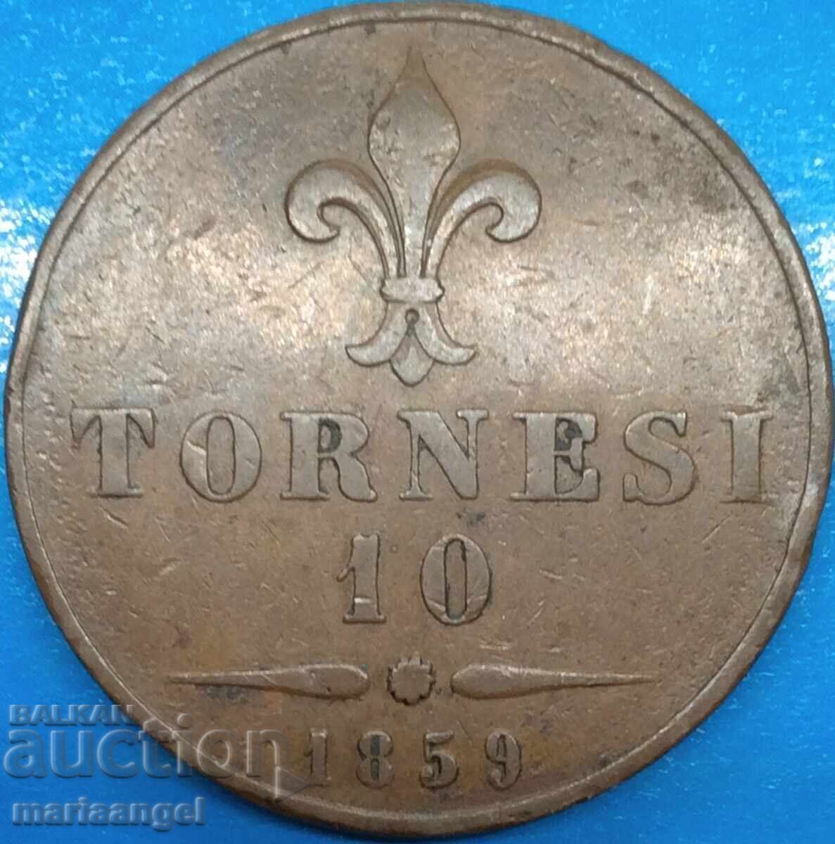 1859 10 tornese Ιταλία Francis 31,04g χαλκός