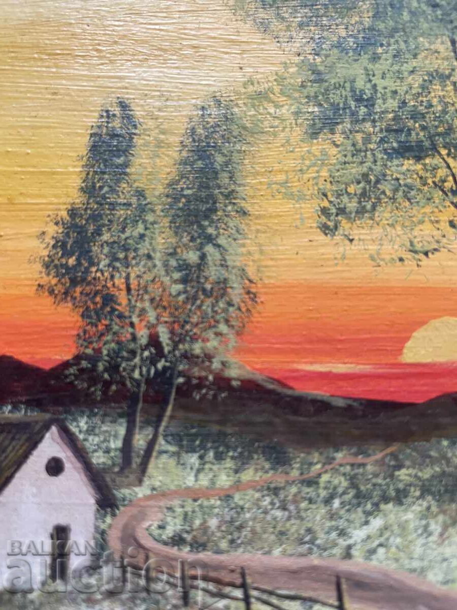 Painting Sunset - 15/16 cm, oil with price 49.95 BGN | € 25.54