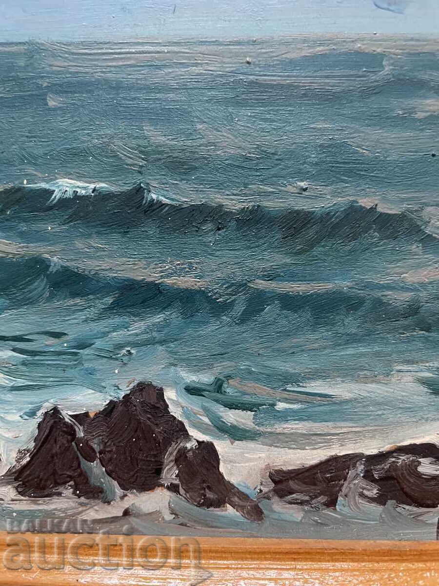 Painting Sea-21/18 cm, oil, fiberboard with price 64.95 BGN | € 33.21