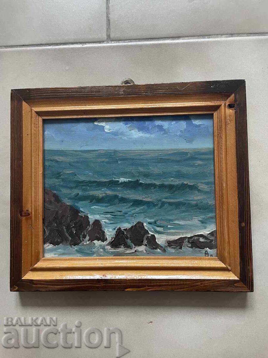 Painting Sea-21/18 cm, oil, fiberboard
