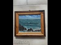 Painting Sea-21/18 cm, oil, fiberboard