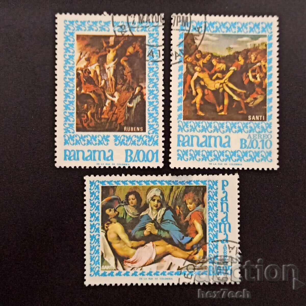 Panama 1967 0.01,0.05 și 0.10 balboa Picturi Religioase