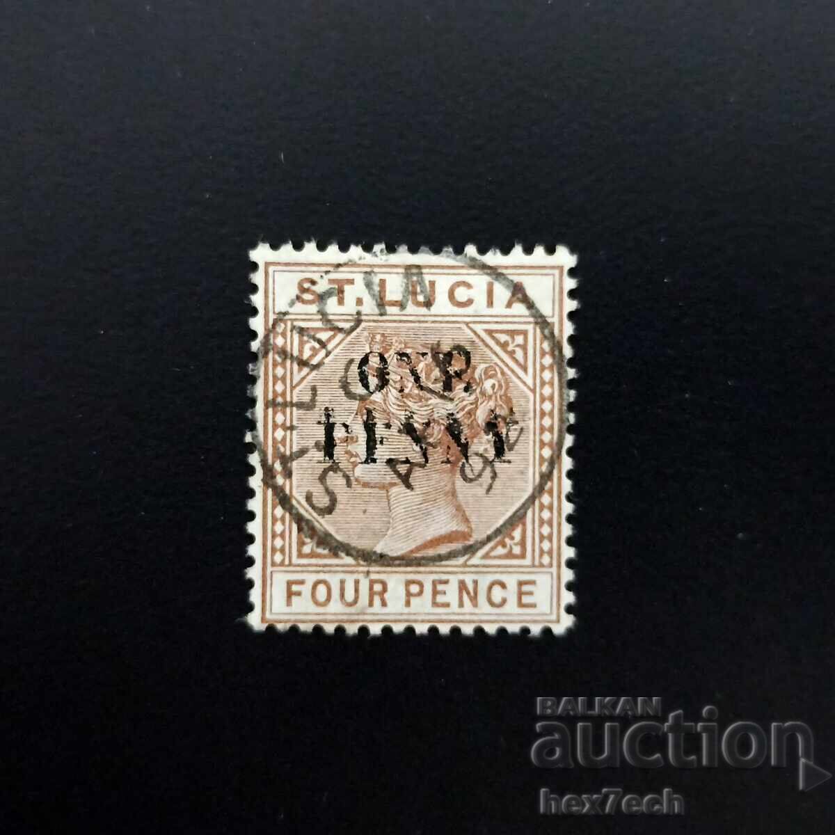 Saint Lucia 1885 4 Pence Queen Victoria