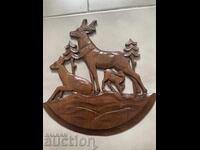 Aplicație Cerb—26/24 cm, lemn