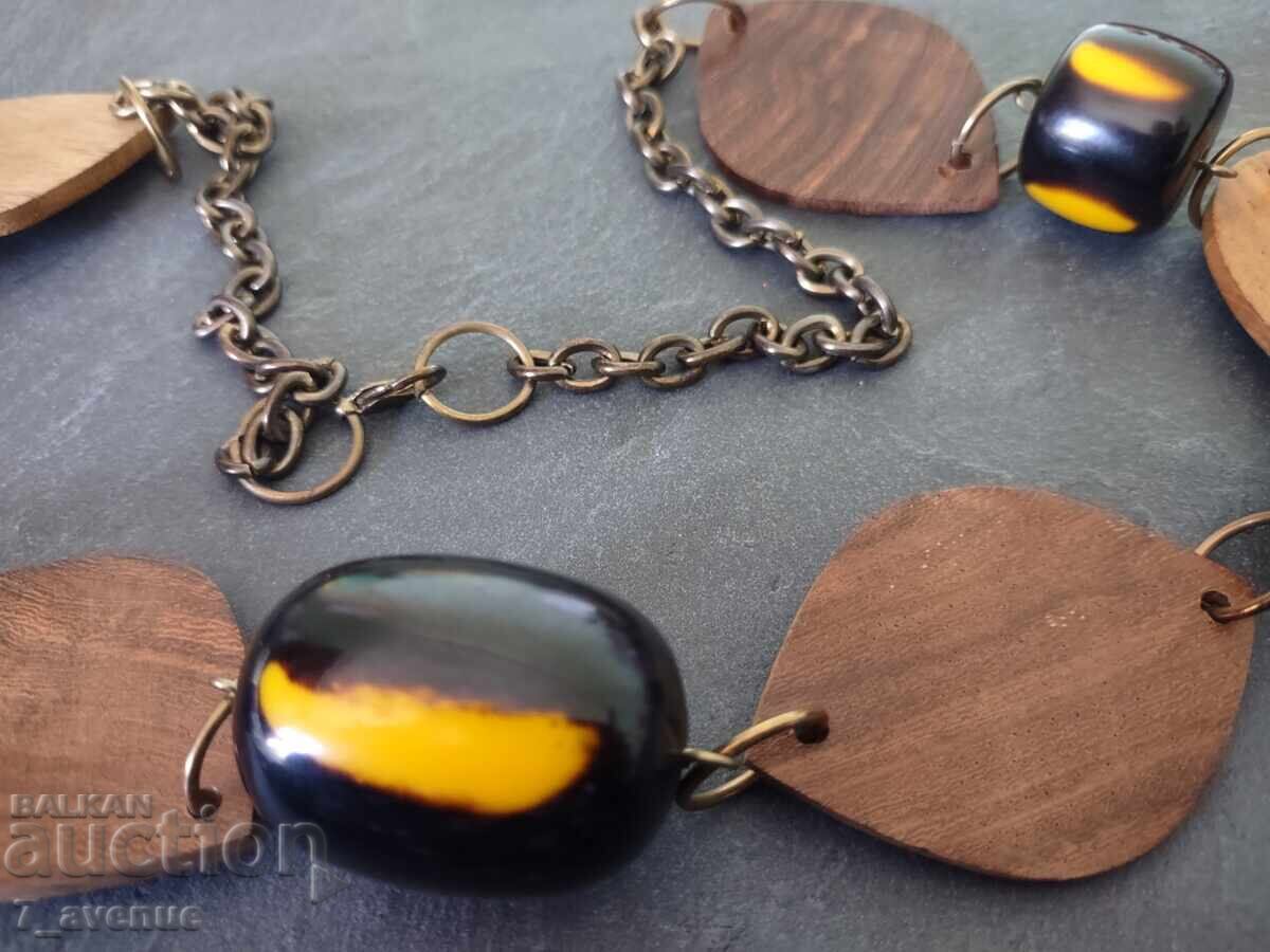 Gerdan, colier bijuterie, lung, cu Catalin, Bakelit, ele, 10.10.25 - 5