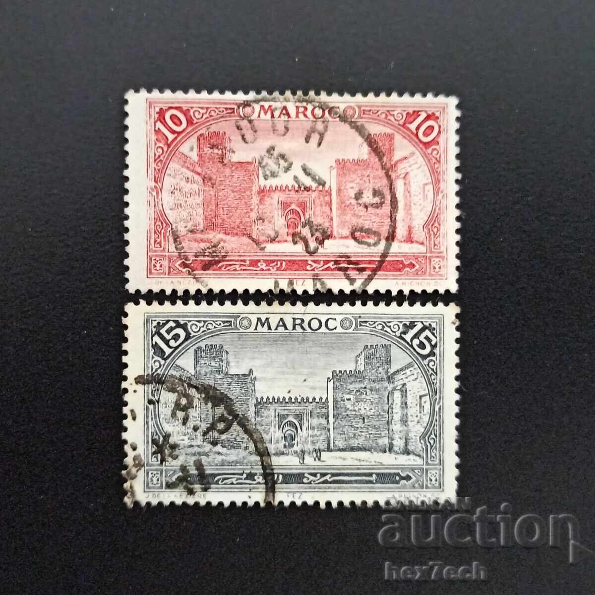 Morocco 1917 10 and 15 Centimes Monuments