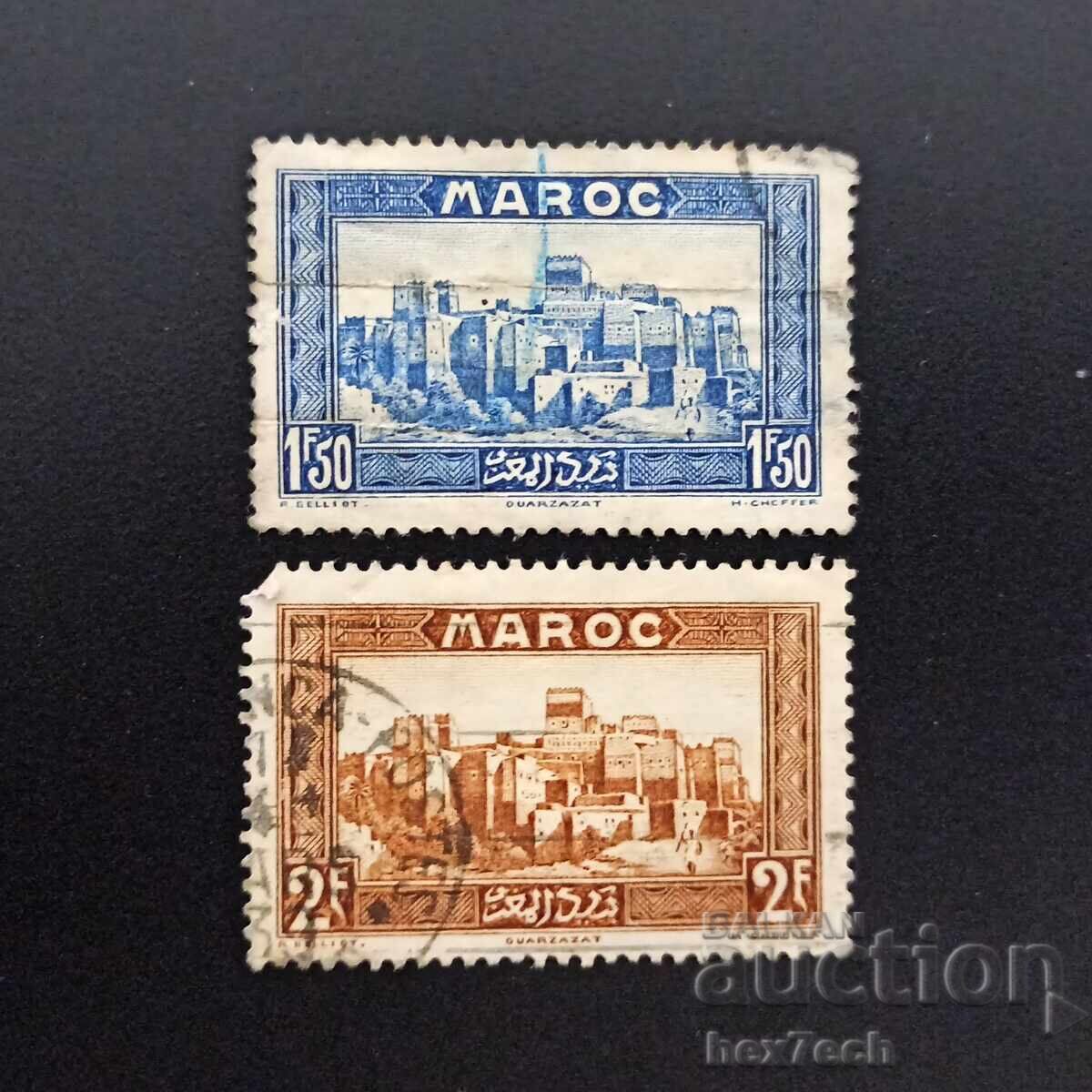 Maroc 1933 1.50 și 2 franci Motive Locale