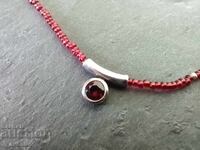 Necklace with natural Garnet, screw clasp 10.10.25