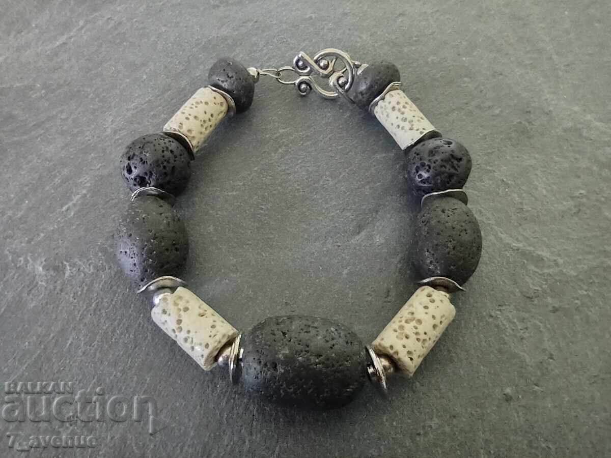 Volcanic stone bracelet, handmade 10.10.25 with price 99.00 BGN | € 50.62