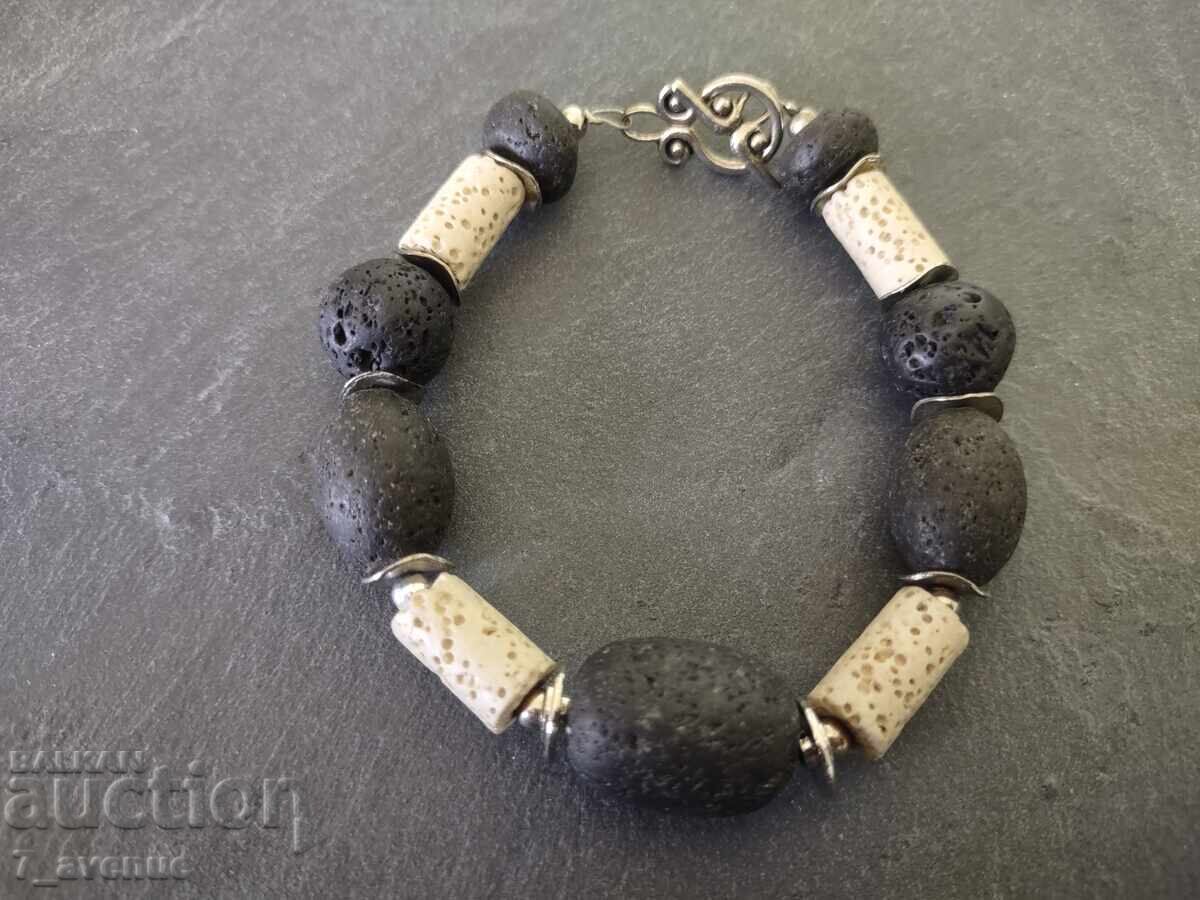 Volcanic stone bracelet, handmade 10.10.25
