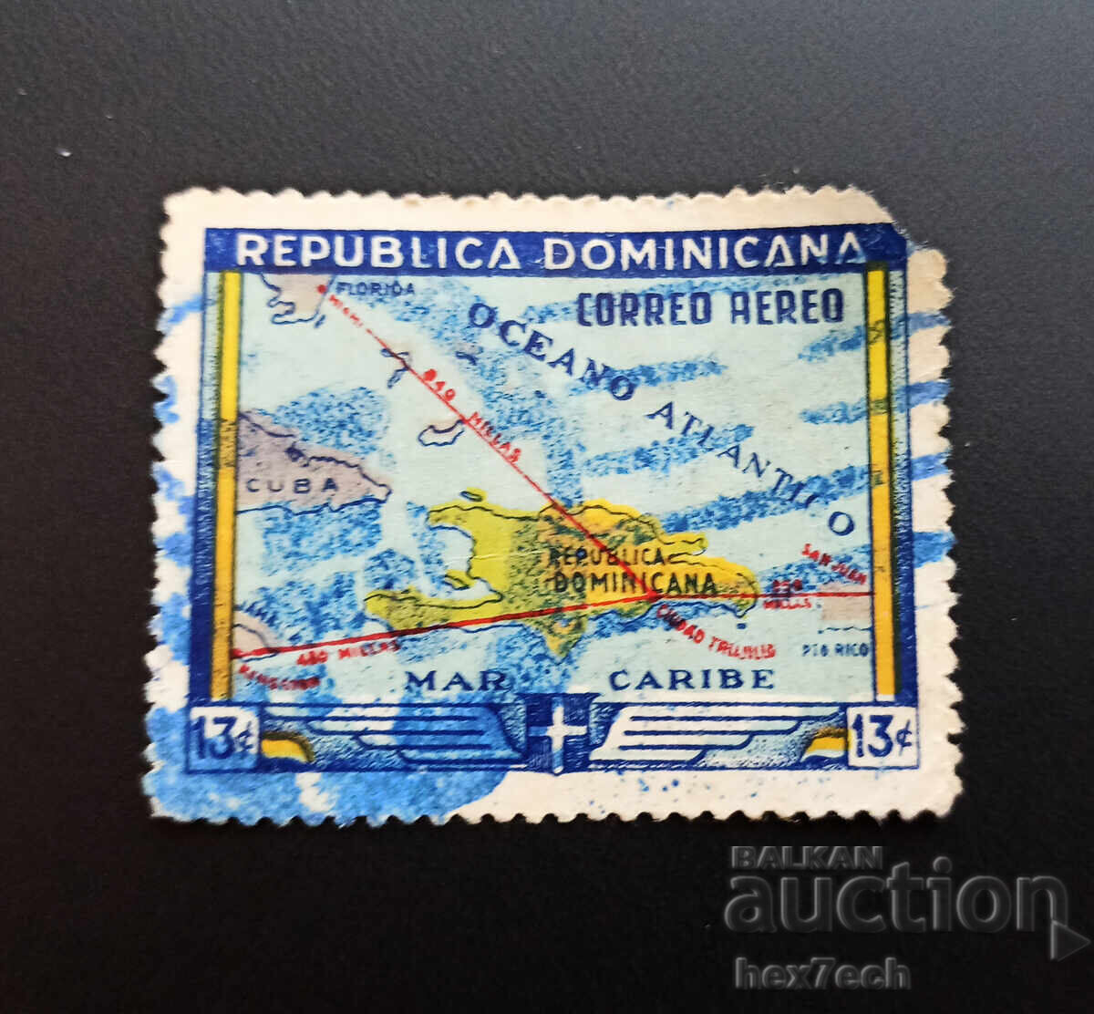 Δομινικανή Δημοκρατία 1946 13 σεντάβος Σάντο Ντομίνγκο Δομινικανή Δημοκρατία 1946 13 σεντάβος Σάντο Ντομίνγκο