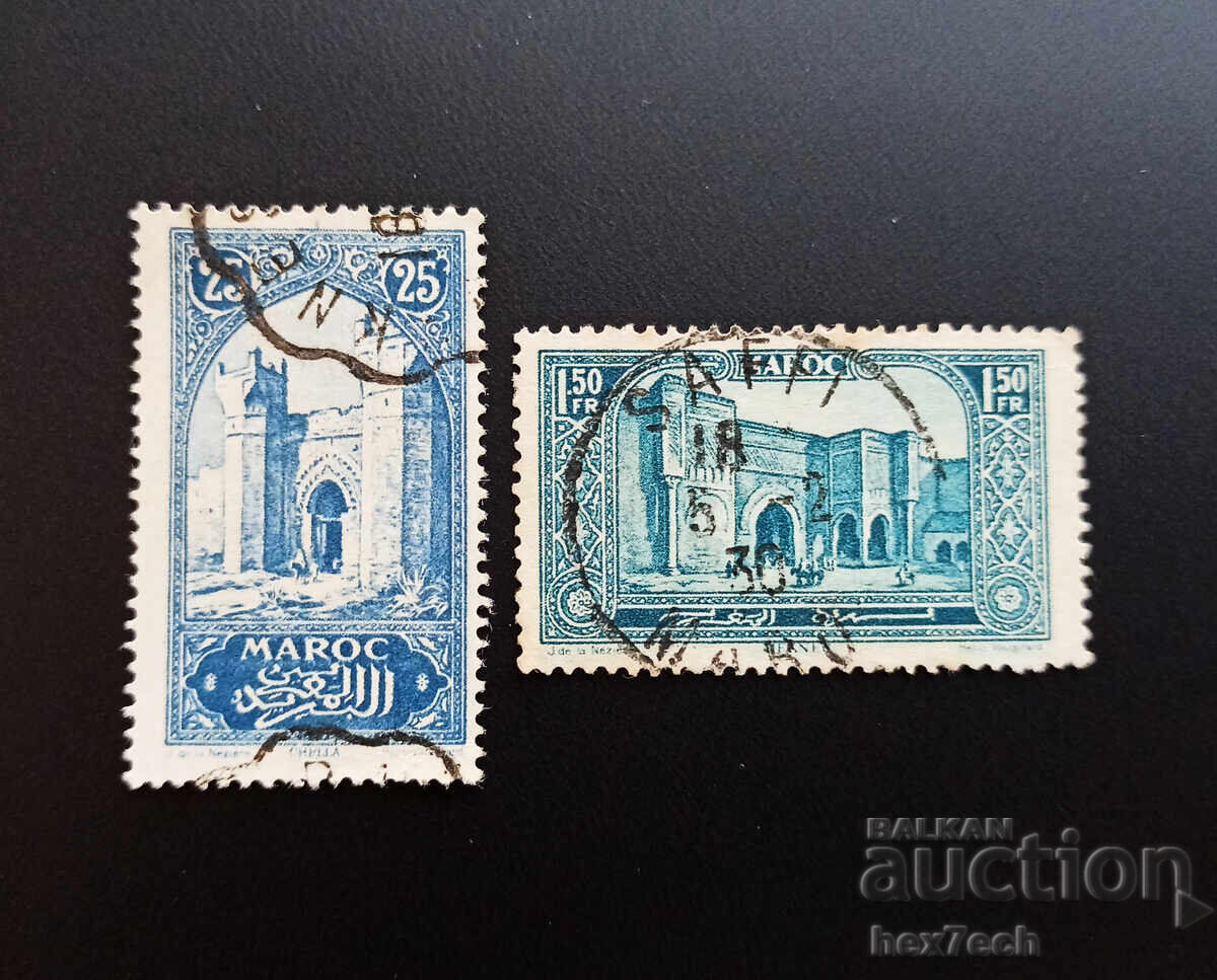 Morocco 1923 25 and 1.50 Francs Monuments