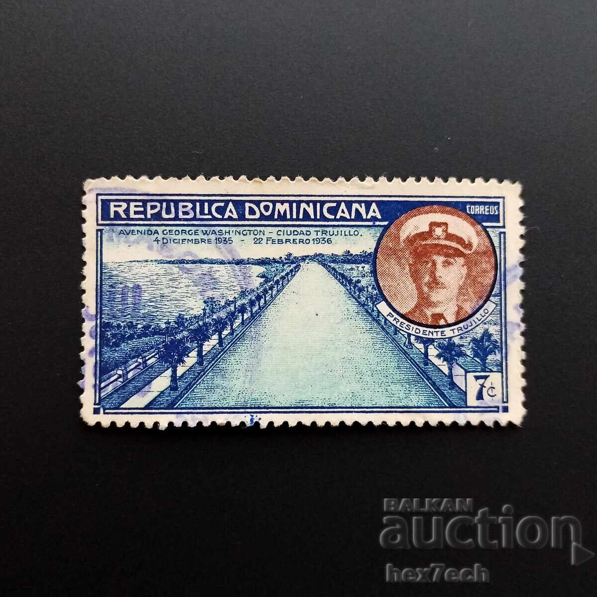 Δομινικανή Δημοκρατία 1936 7 σεντάβος Τζορτζ Ουάσιγκτον Αβενιού