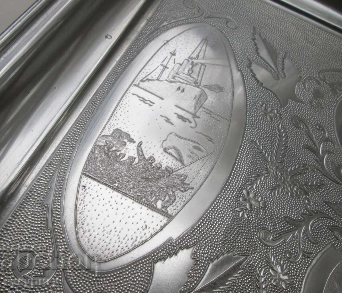 Old Russian USSR Tray with Communist Propaganda Decoration - 5 Old Russian USSR Tray with Communist Propaganda Decoration - 5