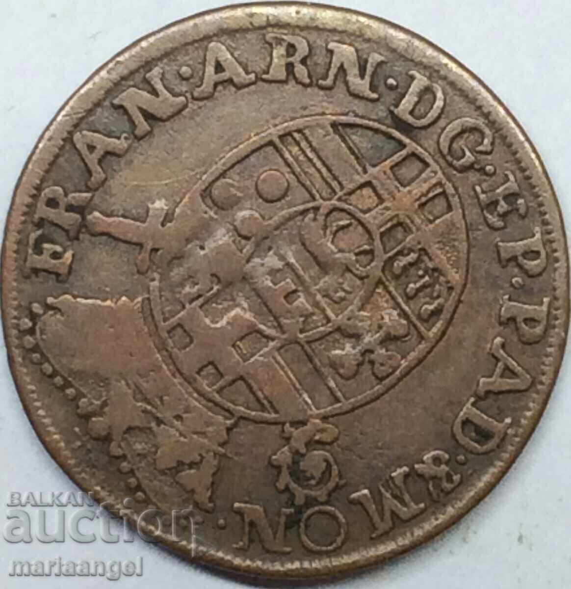 Licitație 4 pfennig 1718 Eparhia Padeborn Germania - rar