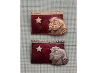 INSIGNĂ MUNCITORULUI DE ȘOC PENTRU MUNCĂ COMUNISTĂ LOT 2 BUCĂȚI