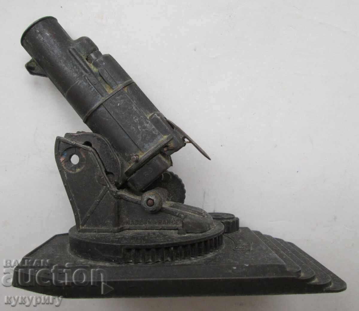 Παλιό Γαλλικό παιχνίδι στρατιωτικό κανόνι, αντίγραφο μοντέλο με ελατήριο με τιμή 80.00 BGN | € 40.90