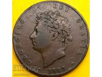 1/2 Penny 1827 Marea Britanie Nova Scoția George