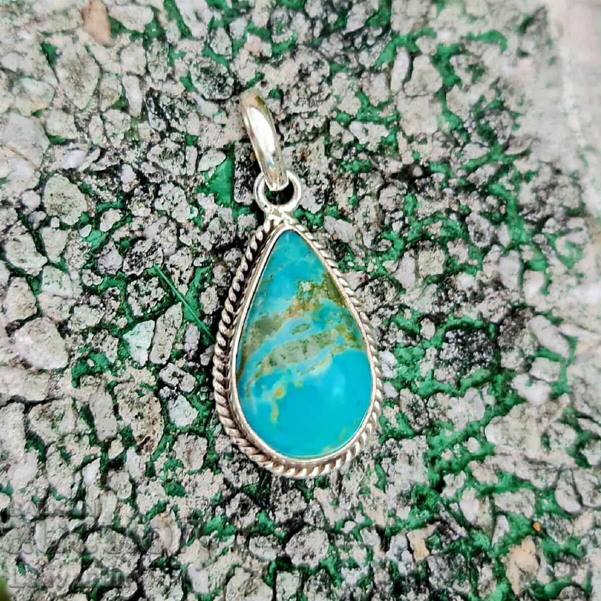 Сребърна висулка с Mohave Turquoise - 6