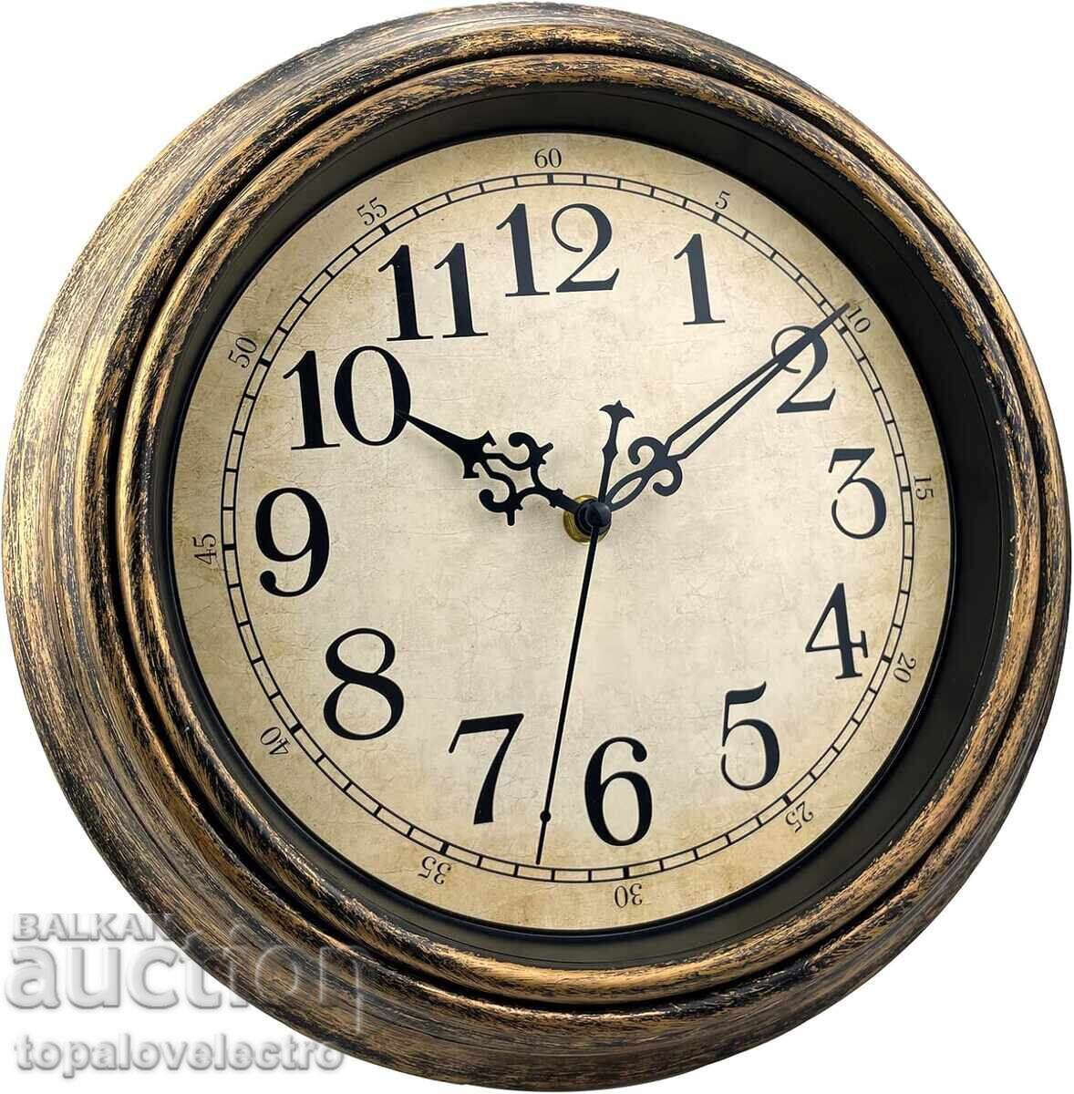 Доставка на НОВ! Ретро стенен часовник 30 см – класически безшумен механ