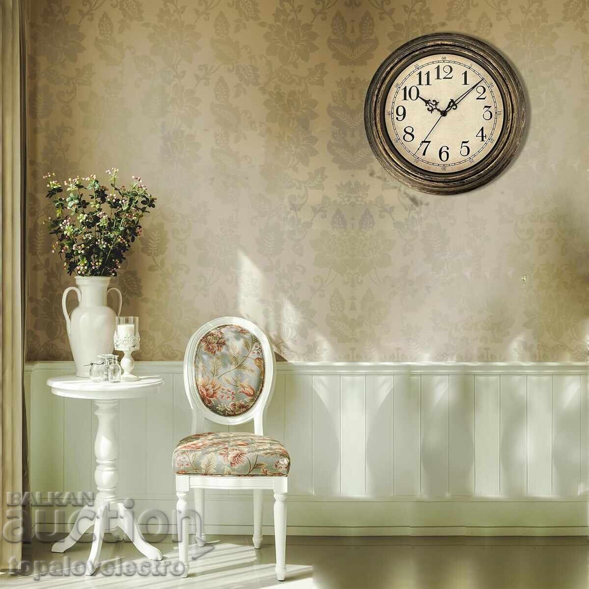 НОВ! Ретро стенен часовник 30 см – класически безшумен механ - 6