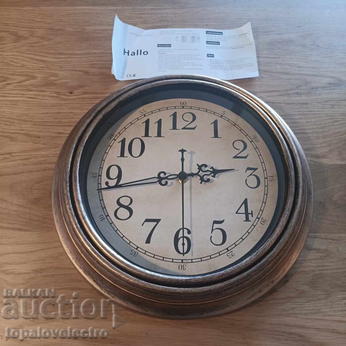 НОВ! Ретро стенен часовник 30 см – класически безшумен механ - 7
