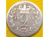 Great Britain 2 pence 1838 Maundy Victoria