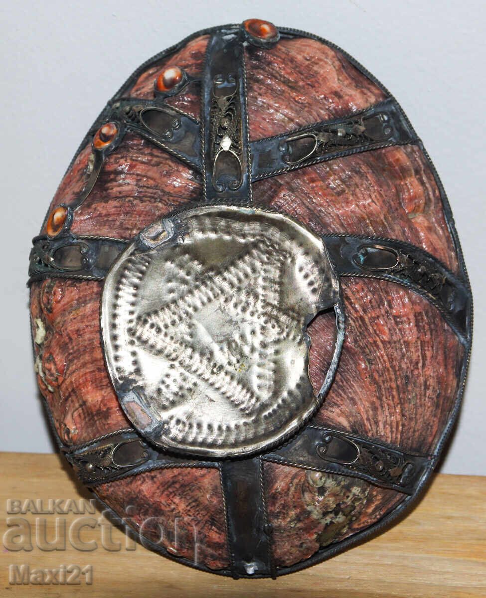 Auction  Decorative Large Bowl Pearl Shell Silver