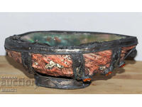 Bol decorativ, scoică perlată mare, argint