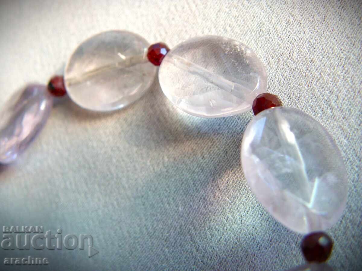 Necklace with rock crystal and rubies with price 120.00 BGN | € 61.36