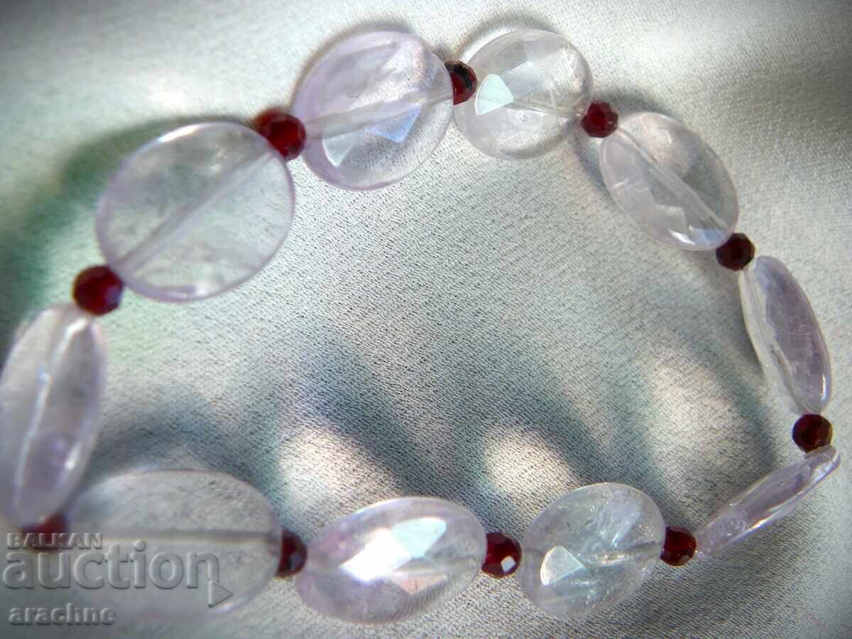 Necklace with rock crystal and rubies - 5