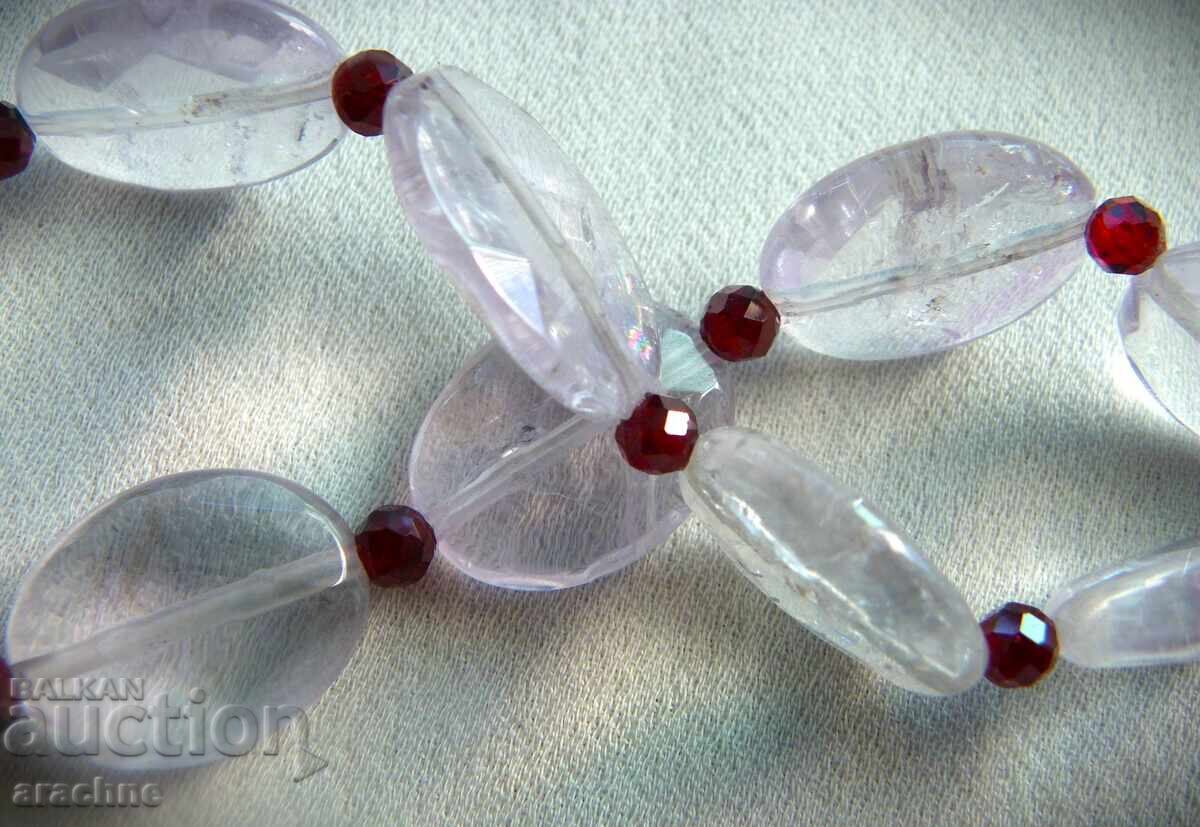 Necklace with rock crystal and rubies - 6