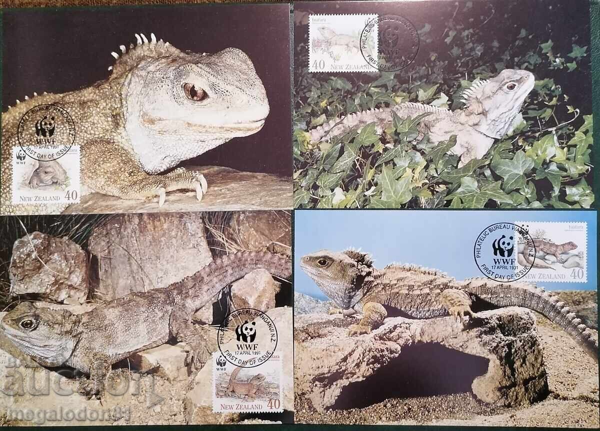 Нова Зеландия - WWF фауна, таутара,  карти максимум