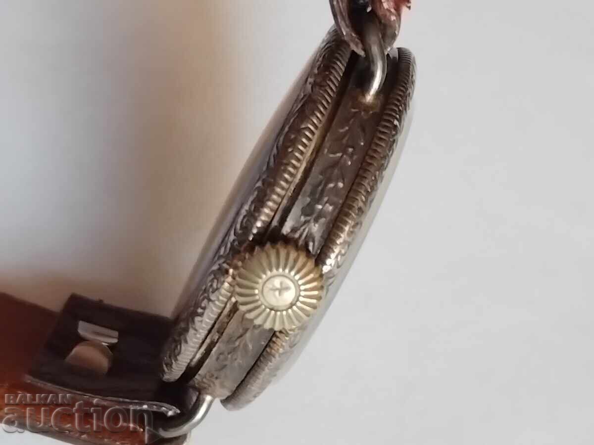 Ceas de buzunar modificat Vintŭch de 120 de ani, transformat în ceas de mână! Excelent! - 5