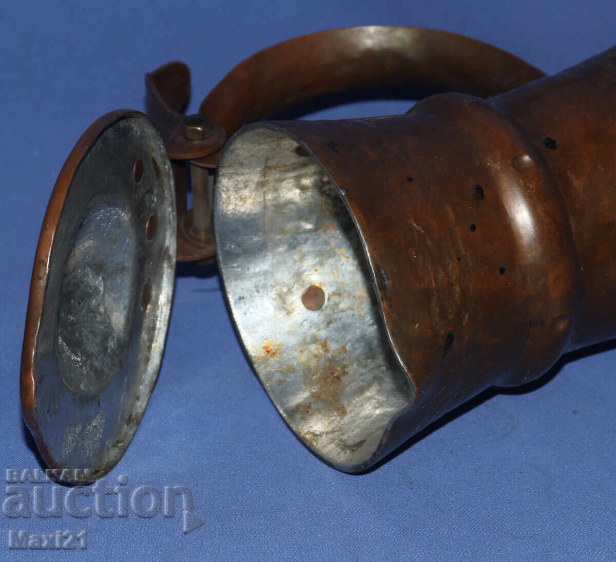 Стара ръчно кована медна кана - 5