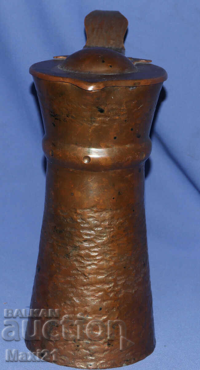 Стара ръчно кована медна кана - 7