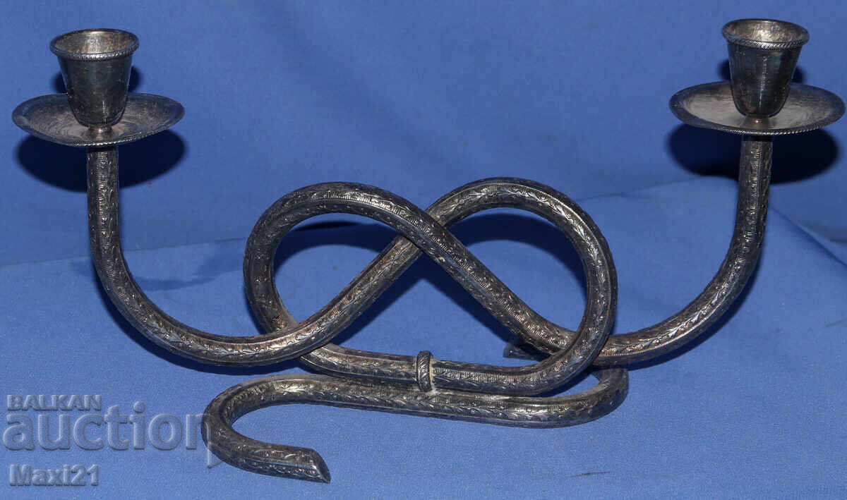 Interesting decorative metal candlestick - 5