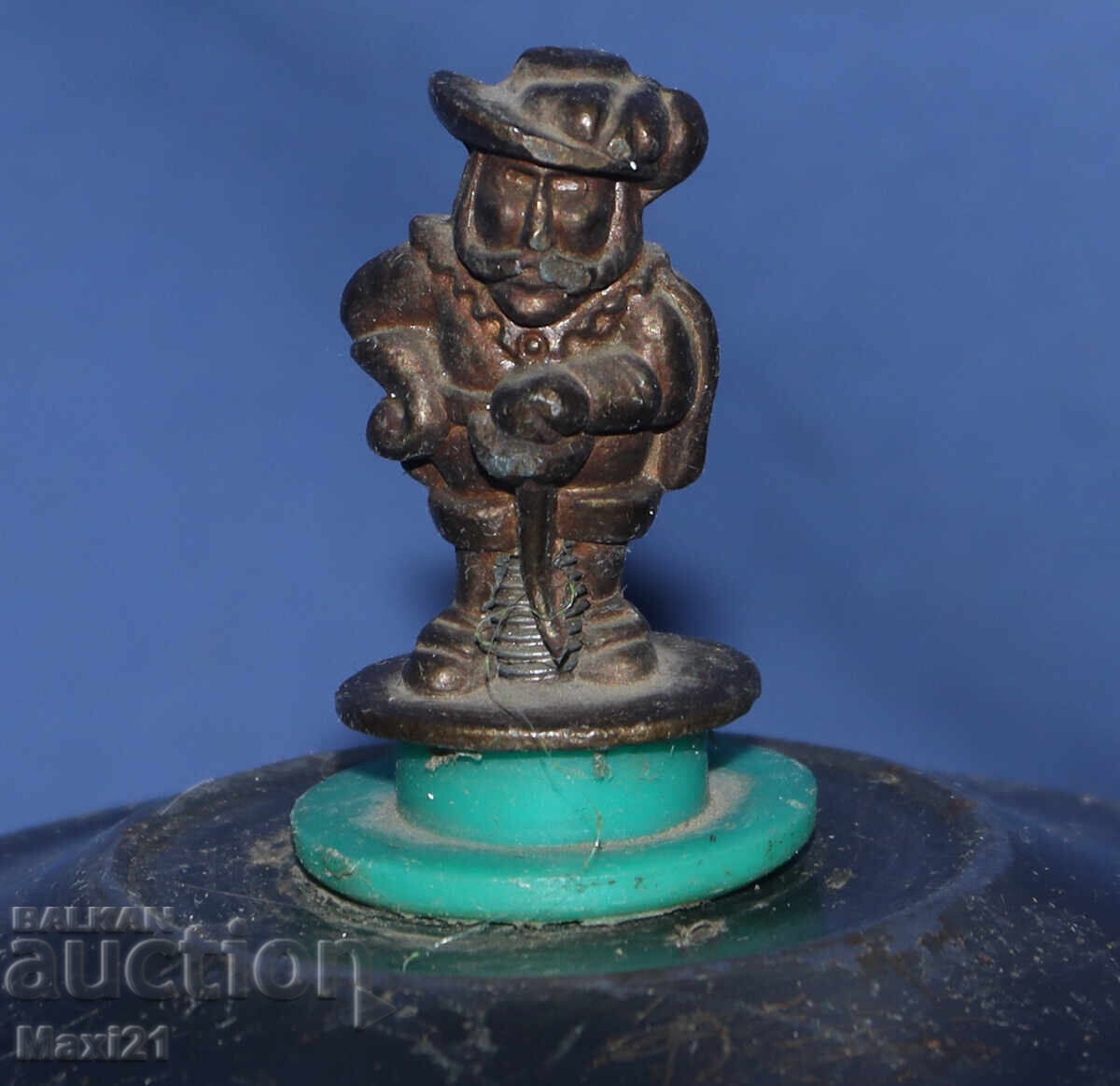 Old decorative cigarette box metal leather - 5