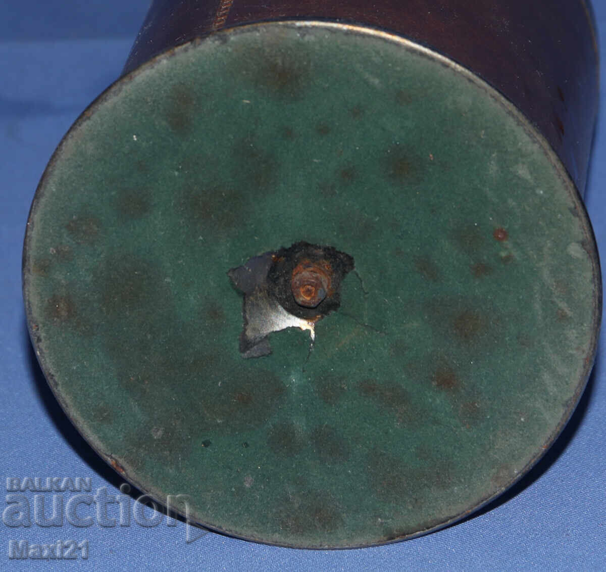 Old decorative cigarette box metal leather - 6