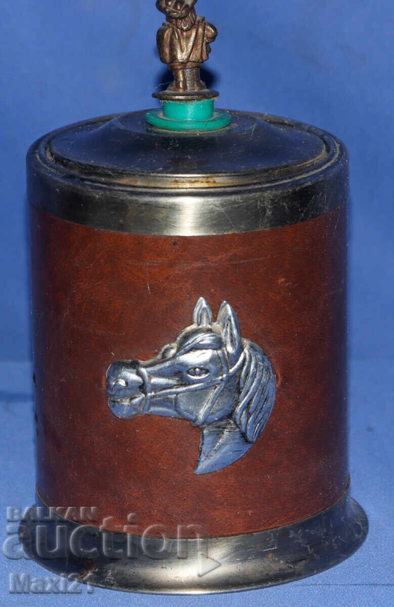 Old decorative cigarette box metal leather