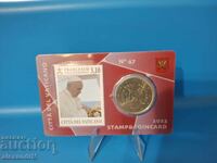 Monedă Vatican 50 cenți BU în card N°47 cu timbru poștal